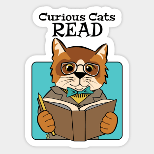 Curious Cats Read Sticker